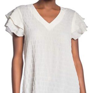 Adrianna Papell Flutter Sleeve Blouse